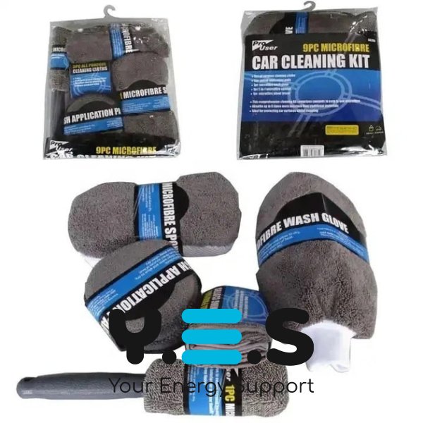 Набір рушників із мікрофібри 9-в-1 для миття авто — портативні серветки для комплексного догляду