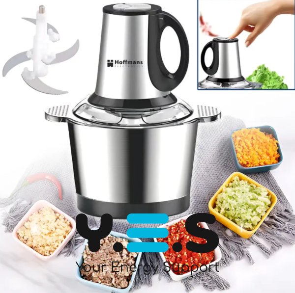 Електричний чоппер Hoffmans Electronics HM-8829 1800Вт, металева чаша 3,5 л, універсальний подрібнювач