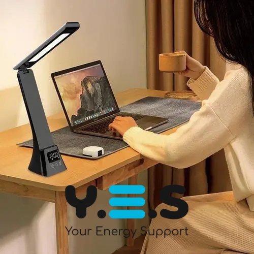 LED настільна смарт-лампа BDA-2088/TYV-2088, квадратна, з бездротовою та дротовою зарядкою