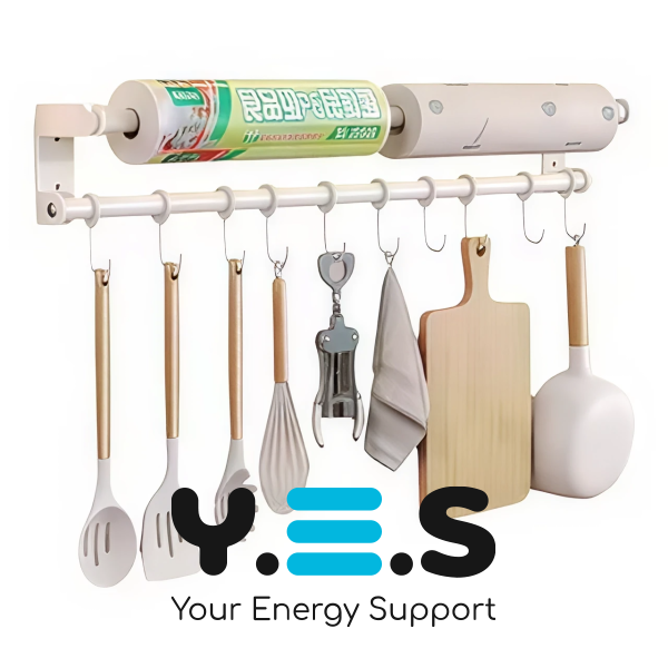 Настінний кухонний гачок 109-20 з полицею-вішалкою для кухонного приладдя