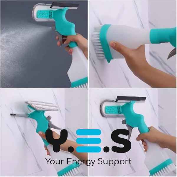 Щітка для миття вікон 3в1 з насадками 0511/003T для скла та гладких поверхонь