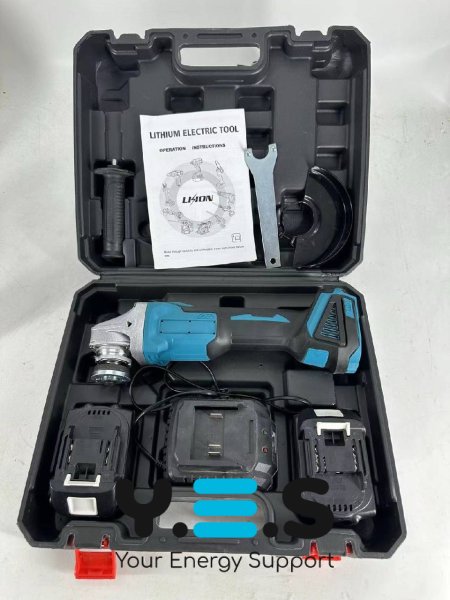 Акумуляторна кутова шліфмашина (болгарка) 48V 125 мм, безщіткова, професійна, 2 акумулятори