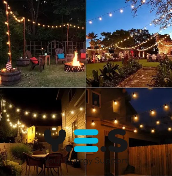 Вулична декоративна гірлянда 7,6 м, 25 LED G-40 HA-90 для дому та тераси