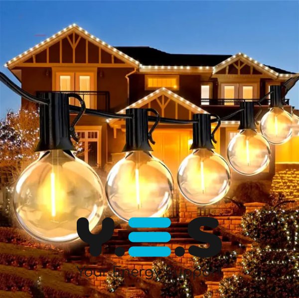 Вулична декоративна гірлянда 7,6 м, 25 LED G-40 HA-90 для дому та тераси