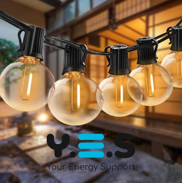 Вулична декоративна гірлянда 7,6 м, 25 LED G-40 HA-90 для дому та тераси