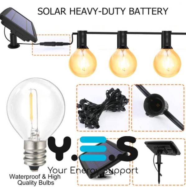 Вулична декоративна гірлянда 7,6 м, 25 LED G-40 HA-90 для дому та тераси
