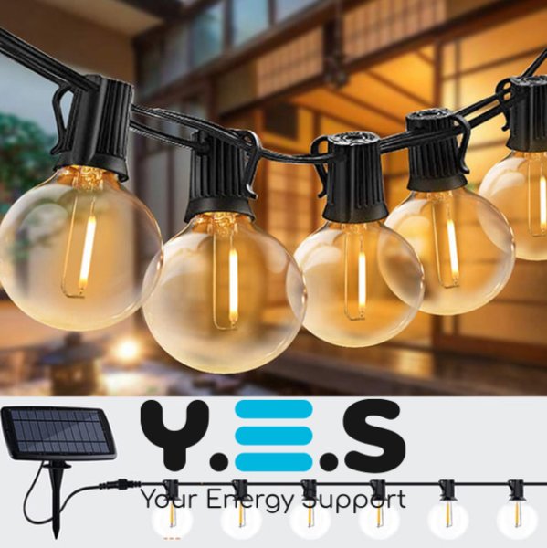 Вулична декоративна гірлянда 7,6 м, 25 LED G-40 HA-90 для дому та тераси