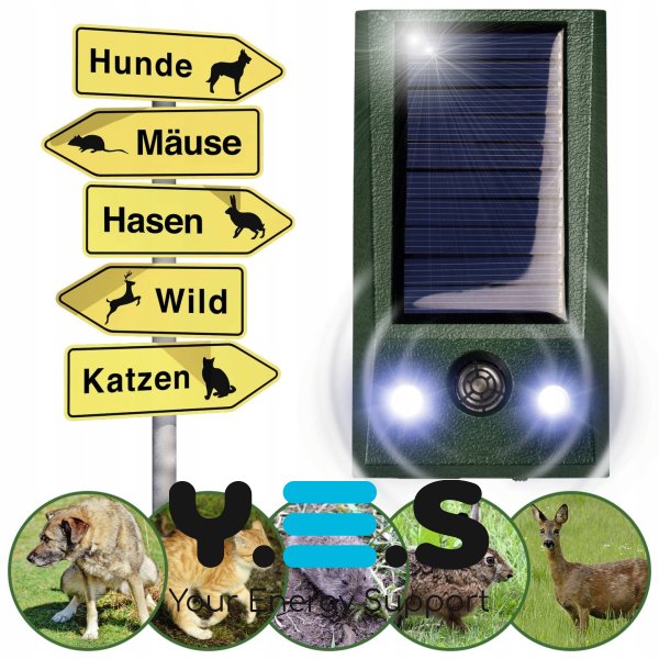 Сонячний ультразвуковий відлякувач тварин на батареї — захист двору та саду