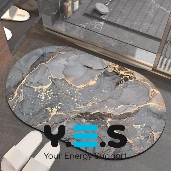 Килимок для ванної та дому «Мармур» суперпоглинаючий, антиковзний, 38×58 см