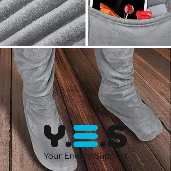 Плед-халат oversize довгий з кишенями з м’якого поліестеру, худі-плед (плед-кофта)