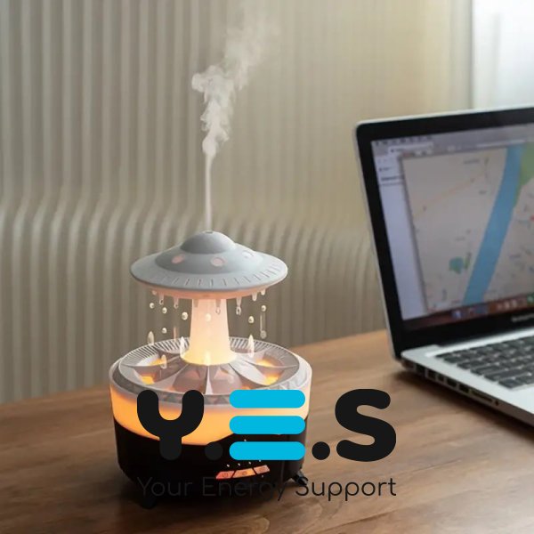 Ультразвуковий зволожувач повітря UFO Raindrop «Гриб» з дощовою лампою