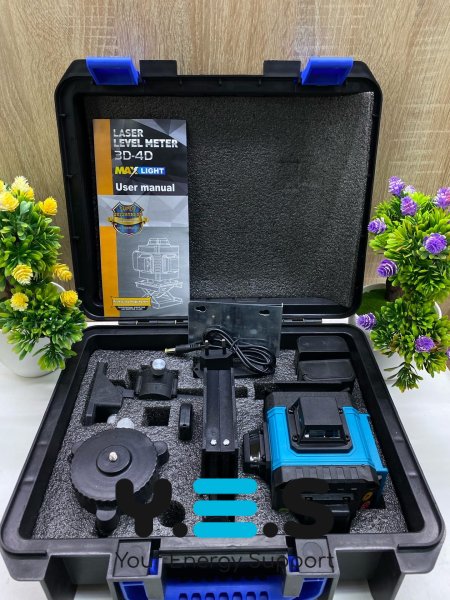 Лазерний нівелір 4D Level 40-43, професійний зелений рівень 360° для будівництва й ремонту