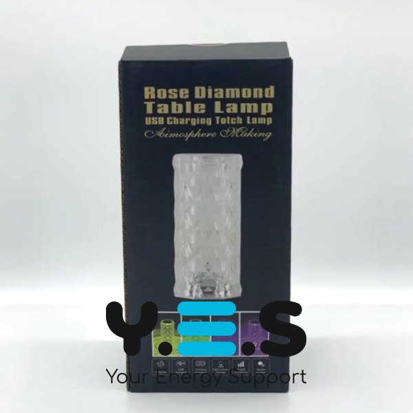 Настільна акумуляторна лампа-нічник Rose Diamond «Роза» RGB з пультом і підсвіткою