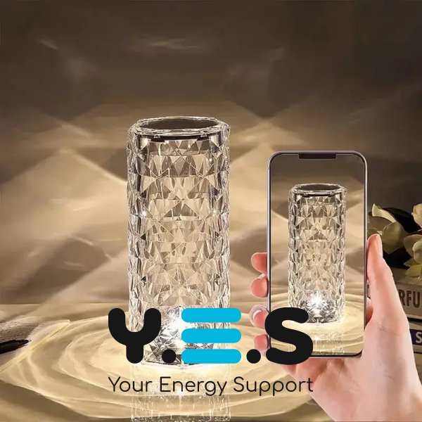 Настільна акумуляторна лампа-нічник Rose Diamond «Роза» RGB з пультом і підсвіткою