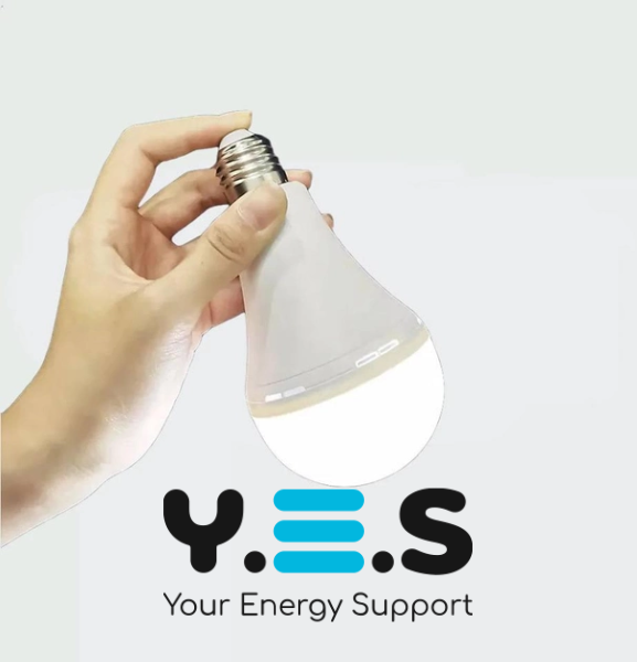 Світлодіодна аварійна лампа з акумулятором 18650, перезаряджається, 20W, цоколь E27