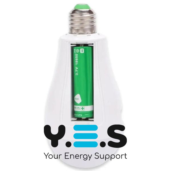 Світлодіодна аварійна лампа з акумулятором 18650, перезаряджається, 20W, цоколь E27