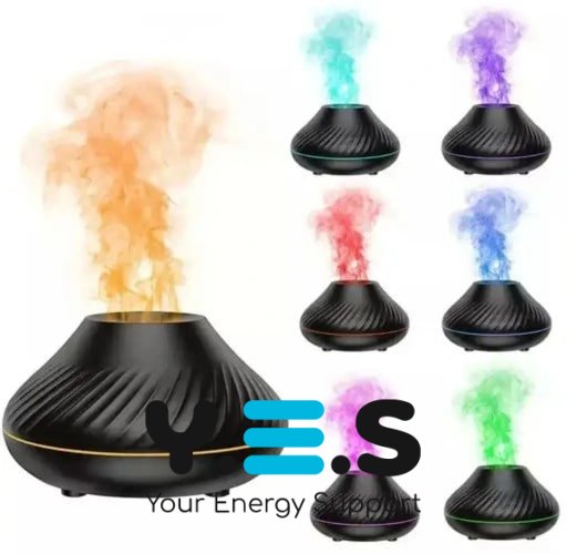 Аромадифузор ефірних олій 130 мл зволожувач повітря з RGB-підсвічуванням і ефектом полум’я