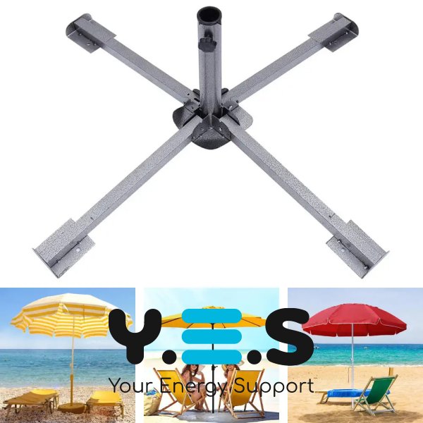Металева підставка під парасолю Ø3,5 см — складна хрестовина для торгової парасолі