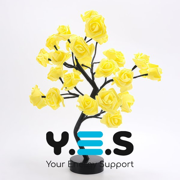 Декоративний LED-світильник «Дерево з трояндами», 33 см