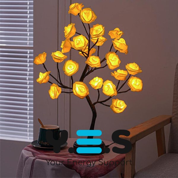 Декоративний LED-світильник «Дерево з трояндами», 33 см