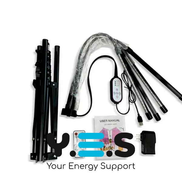 Світлодіодна фітолампа LED на штативі для росту рослин і розсади, 4 лінії освітлення