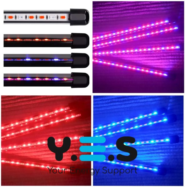 Світлодіодна фітолампа LED на штативі для росту рослин і розсади, 4 лінії освітлення