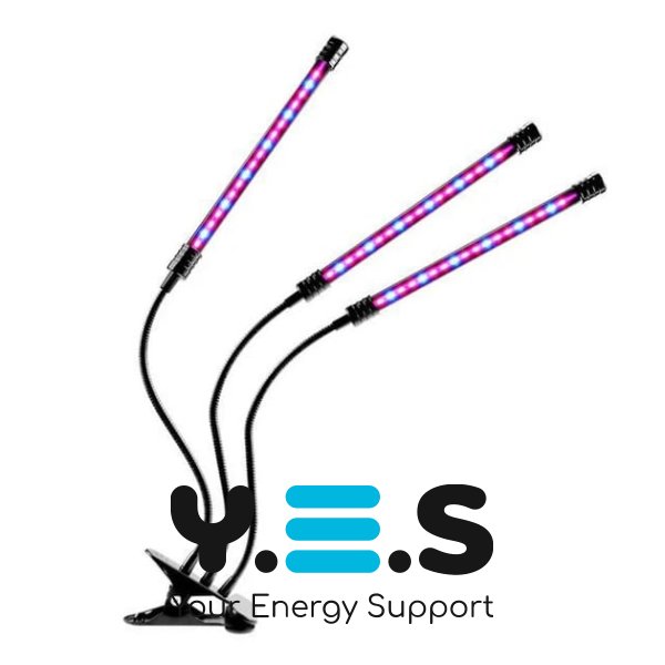 Фітолампа для рослин 3 лампи — гнучкий LED-фітосвітильник на прищіпці для розсади й кімнатних рослин