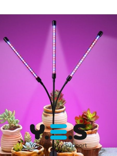 Фітолампа для рослин 3 лампи — гнучкий LED-фітосвітильник на прищіпці для розсади й кімнатних рослин