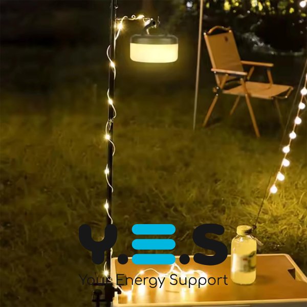 Кемпінговий підвісний ліхтар з гірляндою 20 м, USB, акумуляторний