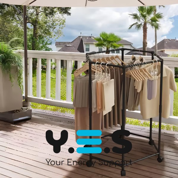 Поворотна вішалка-стійка для одягу 360°: шестикутна, на коліщатках, для спальні/гардеробної