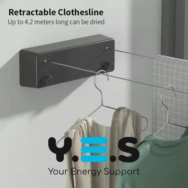 Двошарова розтяжна настінна мотузка-сушарка для білизни HP12