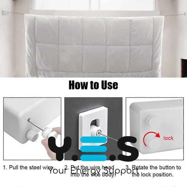 Двошарова розтяжна настінна мотузка-сушарка для білизни HP12