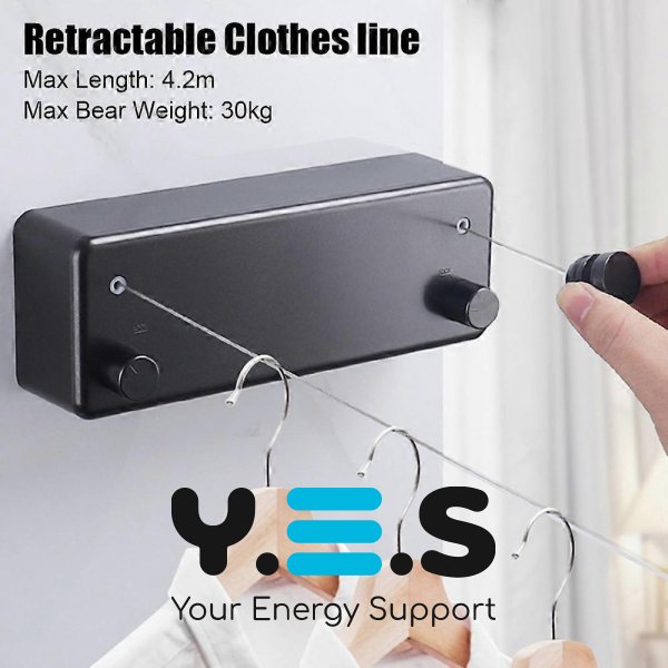 Двошарова розтяжна настінна мотузка-сушарка для білизни HP12