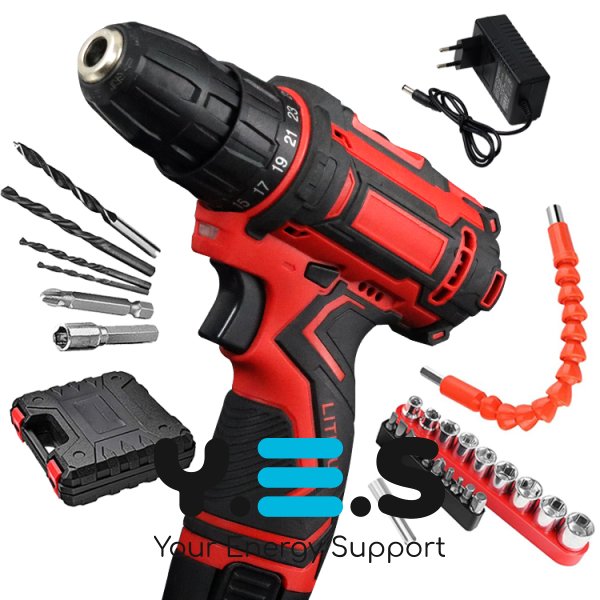 Акумуляторний шуруповерт KRAFFTEC 24V з насадками, багатофункціональний інструмент (24V)