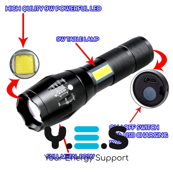 Тактичний водонепроникний ліхтар BAILONG BL-29-T6, USB Micro заряджання