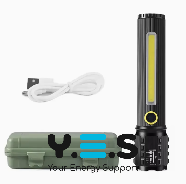 Ручний ліхтар BL-C63 COB із боковим підсвічуванням та USB-зарядкою