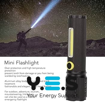 Ручний ліхтар BL-C63 COB із боковим підсвічуванням та USB-зарядкою