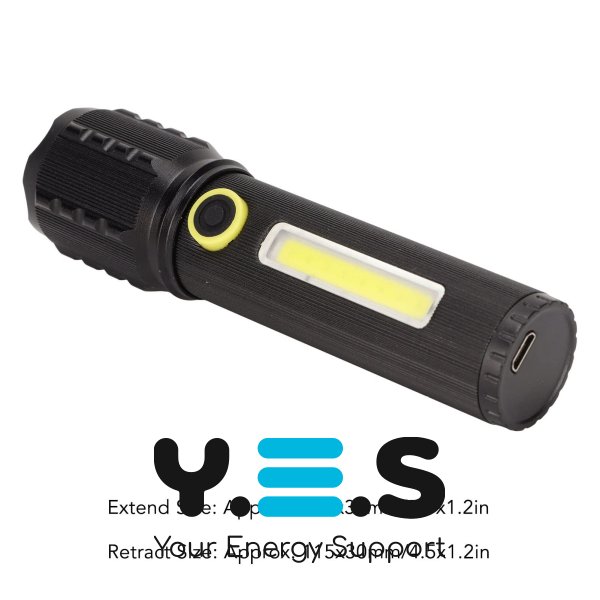 Ручний ліхтар BL-C63 COB із боковим підсвічуванням та USB-зарядкою