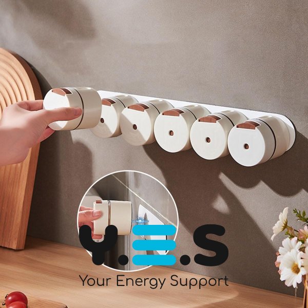 Набір магнітних баночок для спецій з настінним органайзером для солі, перцю та цукру