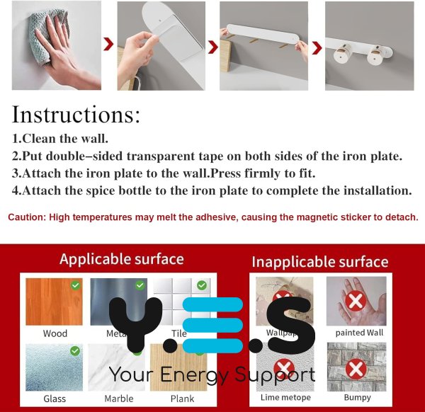 Набір магнітних баночок для спецій з настінним органайзером для солі, перцю та цукру