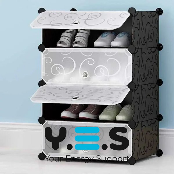 Компактна пластикова шафа-органайзер для взуття 37×37×73 см