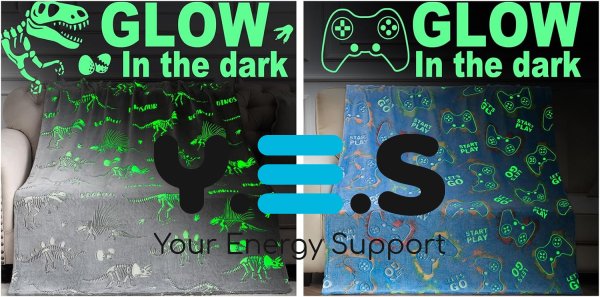 Світний у темряві флісовий плед «Динозаври» 100×150 см