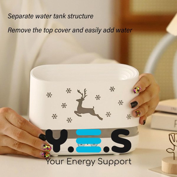 Ультразвуковий зволожувач повітря EL-JS1 з підсвічуванням і ефектом полум’я