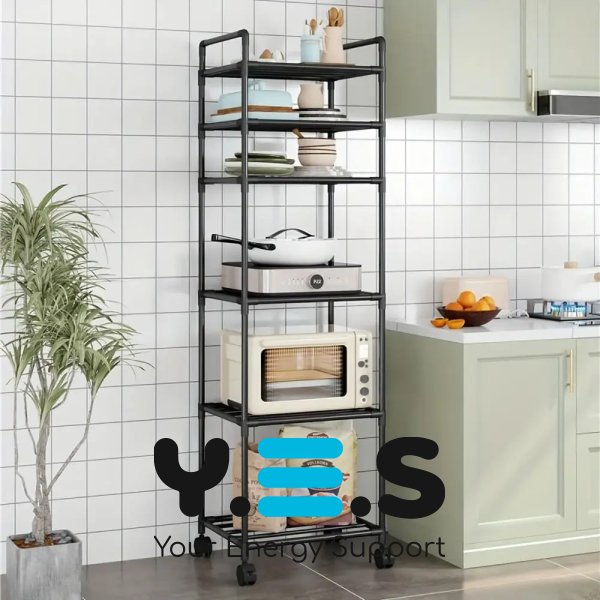 Кухонна етажерка-стелаж на колесах, 6 ярусів (170×42×32 см)