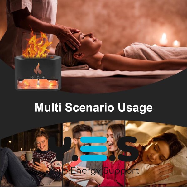 Лампа-аромадифузор Docsal Flame 3в1: LED-підсвічування та зволожувач повітря