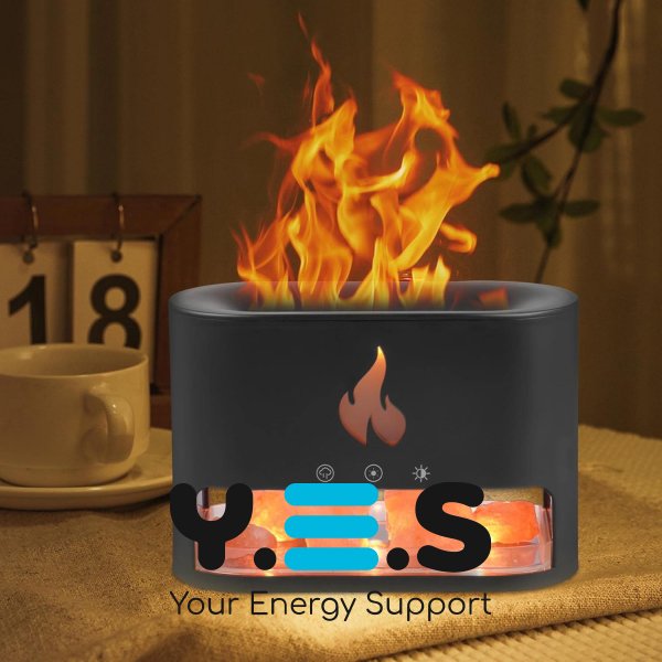 Лампа-аромадифузор Docsal Flame 3в1: LED-підсвічування та зволожувач повітря