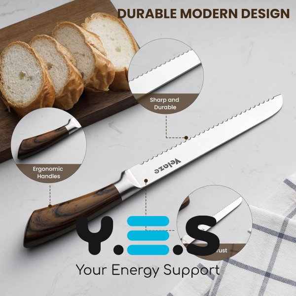 Набір кухонних ножів Unique UN-1833, 9 шт., нержавіюча сталь, на підставці