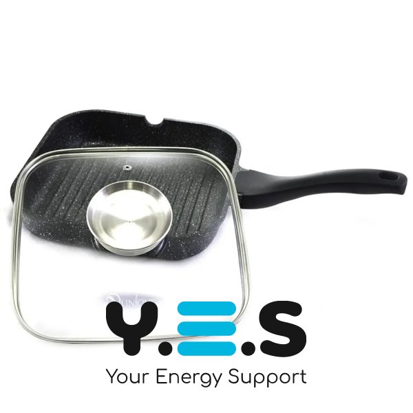 Сковорода-гриль UNIQUE UN-4012 28 см, прямокутна, гранітне покриття, для готування без жиру