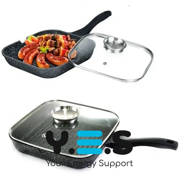 Сковорода-гриль UNIQUE UN-4012 28 см, прямокутна, гранітне покриття, для готування без жиру