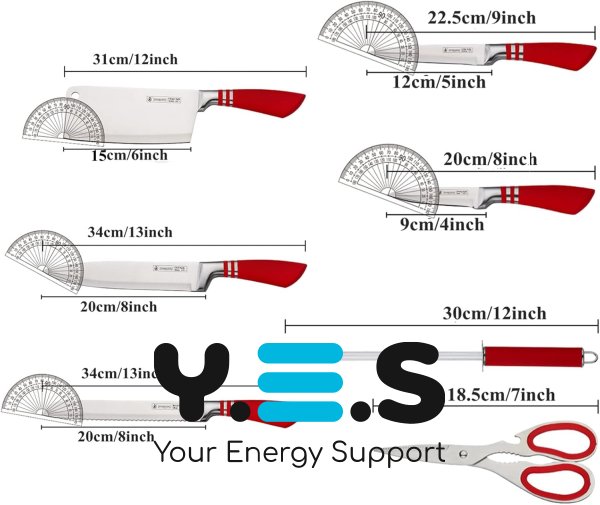 Набір кухонних ножів UNIQUE UN-1832 з нержавіючої сталі